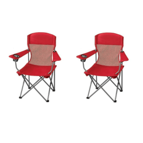 (2 pack)Basic Mesh Chair, Red, Adult
