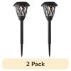 2 pack Solar Powered Black Lattice LED Landscape Pathway Light with Glass Lens, 8 Lumens