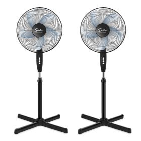 2-Pack Oscillating 16″ 3 Adjustable Speed Pedestal Stand Fan for Indoor, Bedroom, Living Room, Home Office & College Dorm Use, 16 Inch