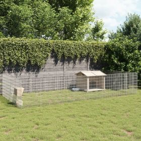 Free Range Animal Enclosure 24-Panel 21.3"x31.5" Galvanized Iron