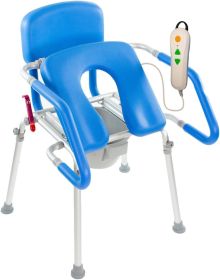 Power Uplift Commode Chair for Toilet & Shower Elderly Assistance Products Assist Bedside Chair with Padded Seat Adjustable