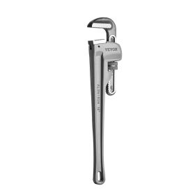VEVOR Pipe Wrench, 18" Aluminum Straight Pipe Wrench, Adjustable Plumbing Wrench, with High Strength Jaw and Ergonomic Handle, Easy to Carry