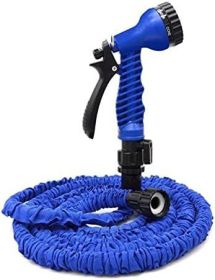 100 Feet Garden Hose, Water Hose, Hose Reel, Best Hoses, Expandable Garden Hose, With 7-Way Spray Nozzle Flexible Hose (Blue)