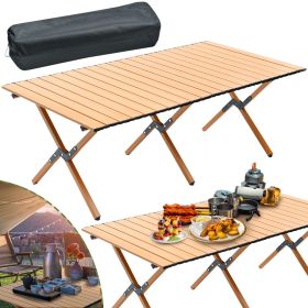 Portable Carbon Steel Folding Table with Storage Bag, Roll-up Picnic Backpacking Table, for 4-6 Person Outdoor, Picnic, Camping, BBQ, Party, Backyard