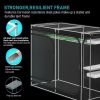 2-in-1 108"X48"X80"Grow Tent Reflective 600D Canvas Mylar Grow Tents House Room with Floor Tray