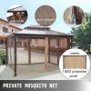 Hardtop Roof Gazebo 10' x 10' with Netting - Metal Aluminum Double Tier Roof-Gazebos for Patios, Backyard, Sunshade Gazebo