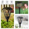 2 pack Solar Powered Black Lattice LED Landscape Pathway Light with Glass Lens, 8 Lumens