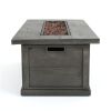 56" WOOD RECTANGULAR MGO FIRE TABLE Gray - 50000 BTU