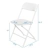 10 Pack White Plastic Folding Chair, Indoor Outdoor Portable Stackable Commercial Seat with Steel Frame 260lb. Capacity for Events Office Wedding Part
