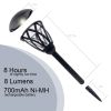 2 pack Solar Powered Black Lattice LED Landscape Pathway Light with Glass Lens, 8 Lumens