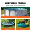 VEVOR 15 Ft Round Pool Cover, Solar Covers for Above Ground Pools, Safety Pool Cover with Drawstring Design, 420D Oxford Fabric Summer Pool Cover, Wat