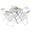 10 Pack White Plastic Folding Chair, Indoor Outdoor Portable Stackable Commercial Seat with Steel Frame 260lb. Capacity for Events Office Wedding Part