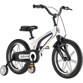 M-F800-16 inch Kids Bike for Girls and Boys, Magnesium Alloy Frame with Auxiliary Wheel, Kids Single Speed Cruiser Bike. (Color: White)
