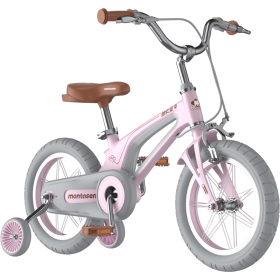 M-F800-16 inch Kids Bike for Girls and Boys, Magnesium Alloy Frame with Auxiliary Wheel, Kids Single Speed Cruiser Bike. (Color: Pink)